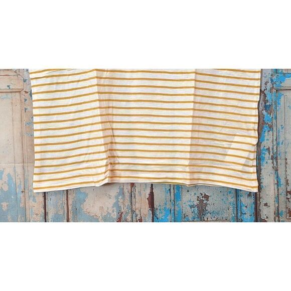 Madewell Womens Sz 2X Orange White Striped V Neck Short Sleeve Pullover T Shirt - Picture 3 of 7